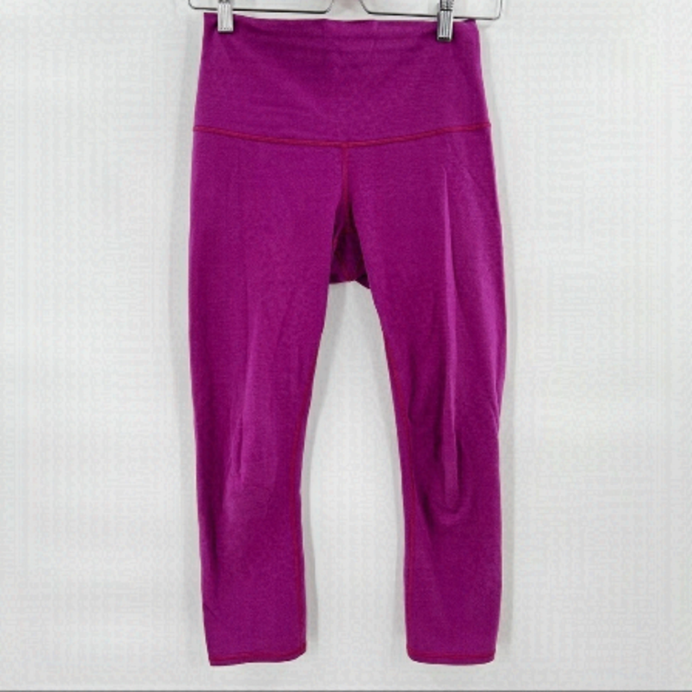 LULULEMON Wunder under pink crops high rise size 6